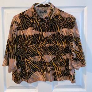 Custom bleach dyed cropped blouse